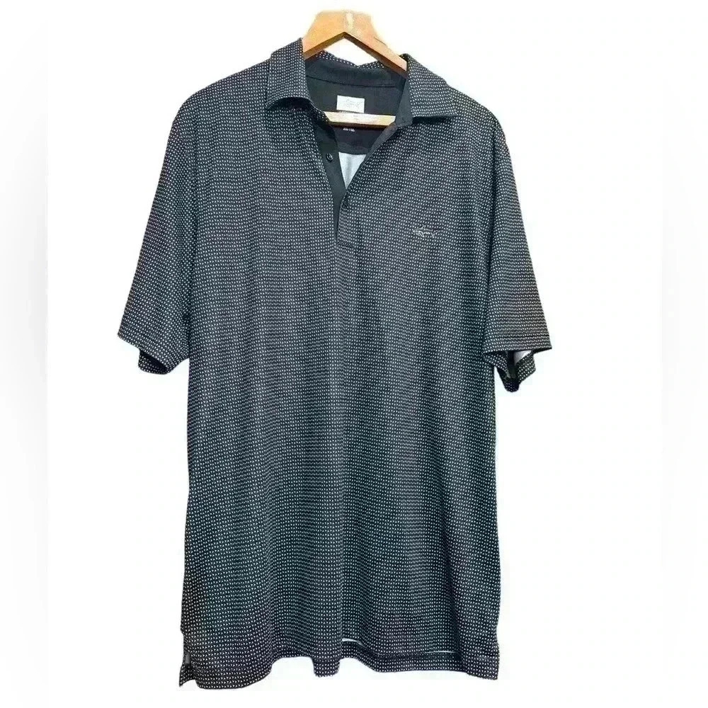 Greg Norman Play Dry Black and Grey Polo Size L